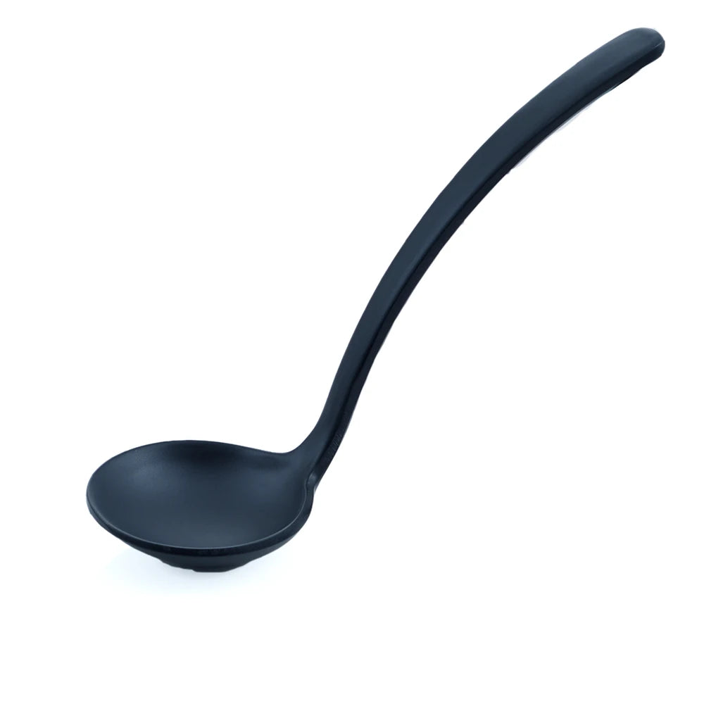 Hot Sale Restaurant Japanese Tableware Black Melamine Soup Spoon