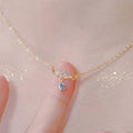 Hot Sale 925 Sterling Silver Blue CZ Diamond Pendant Women Water Drop Shaped Diamond Pendant Necklace