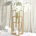 Tall Elegant Durable Gold Metal Flower Stand Rectangle Square Gaojian Brand for Wedding Christmas Centerpiece