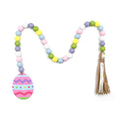 Easter Bunny Wood Bead Garland Creative Hemp Rope Children's Pendant Technology ins Farmhouse Decoration