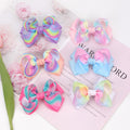4 Inch Ribbon Hair Bows for Kids Rainbow Gradient Colorful Bows Hairgrips Tie Dye Hair Accessories Hair Clips for Girls