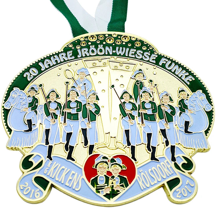 OEM Custom Logo Die Cast Durable Fastnacht Carnival Orden Fasching Medals Gold Plated Zinc Alloy Rhinestone Karnevals Fiesta