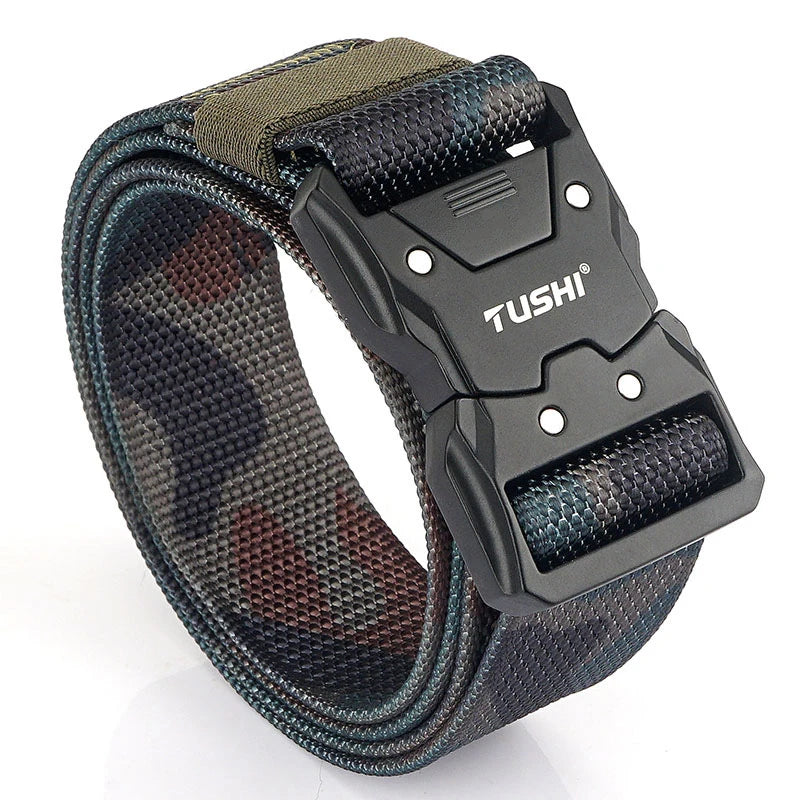Webbing Factory In-stock Wholesale Camouflage Outdoor Tactical Belt Men'S Canvas Belt Outdoor Training Nylon Tactical Belt Set