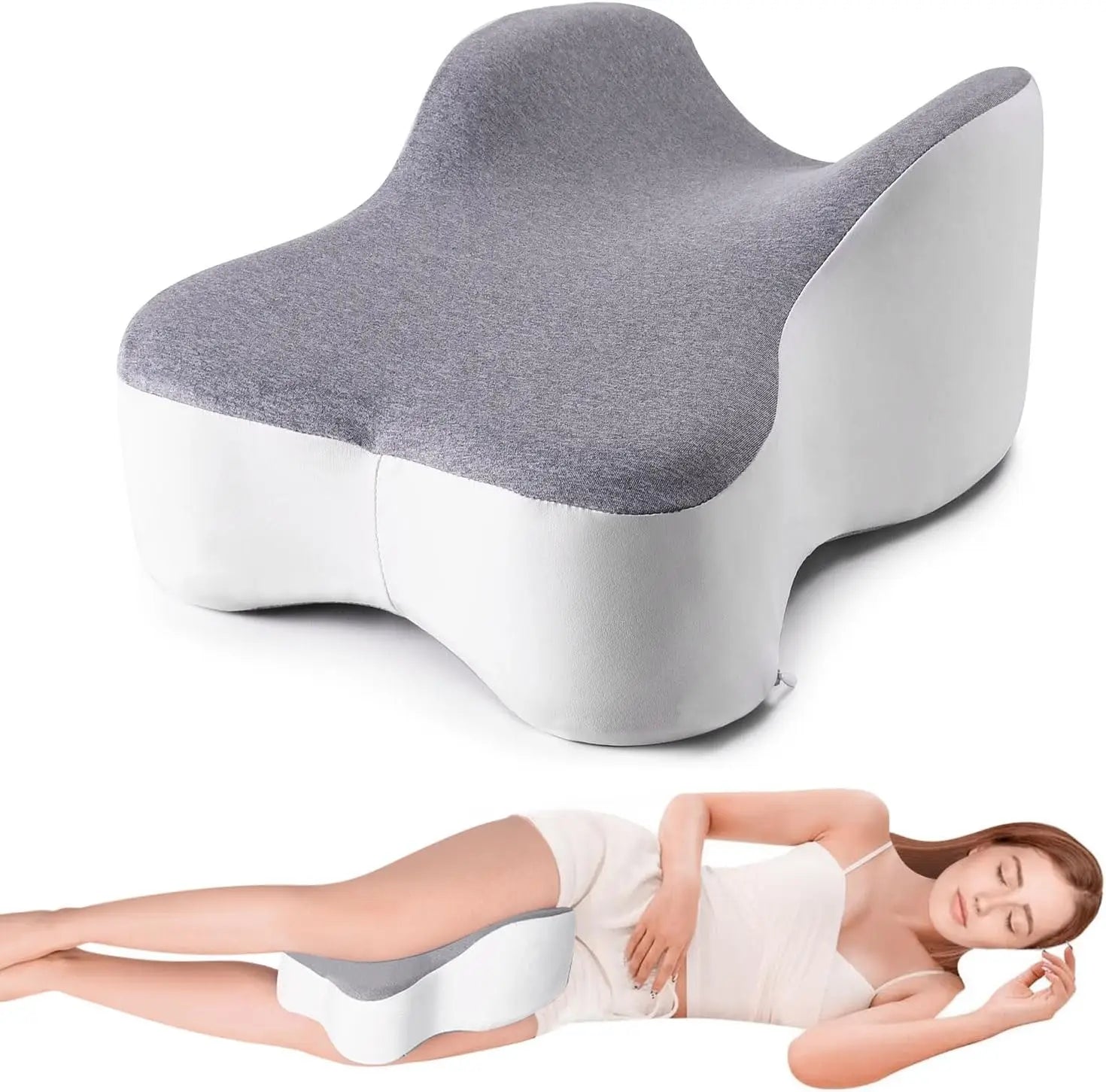 Long Knee Pillow for Side Sleeper Joints Pain Relief Leg Pillow for Sleeping Between Legs Aligns Spine Relieves Pressure