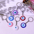 Wholesale 3cm Purse Bag Charm Key Ring Holder Lucky Big Round Blue Pink Resin Turkish Evil Eye Keychain Accessory