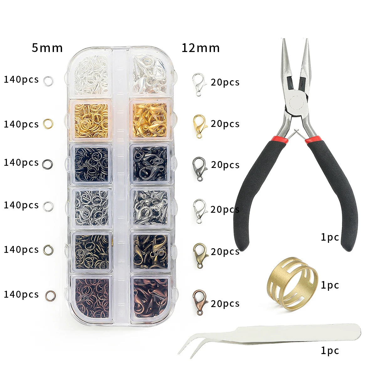Mixed Multicolor Jump Ring Jewelry Findings Kit Lobster Clasp DIY Jewelry Findings Kit for Jewelry DIY Making MegaBDM