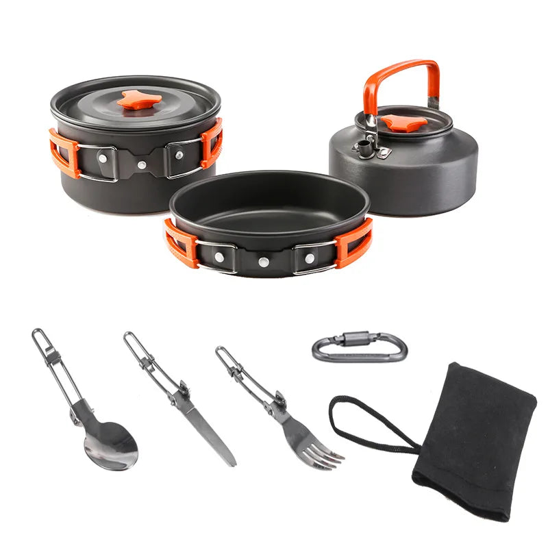 YWSPCE-WC004 Outdoor Folding Camping Pots and Pans Set Camping Cookware