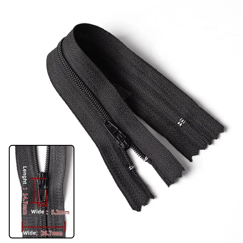 Custom Auto Lock Close-End Zipper Pulls #3 #5 Long Chain Nylon/PET Tapes Zippers for Bags Garment Shoes