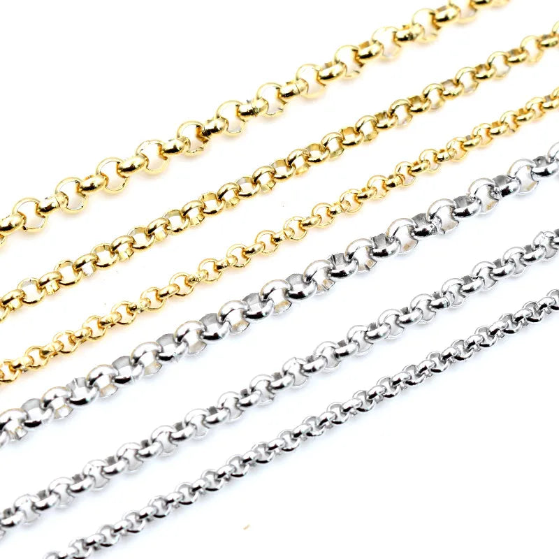 5 Meters  Never Fade Stainless Steel Gold Plated BL O Style Necklace Chains for DIY Jewelry Findings Making Handmade Supplies
