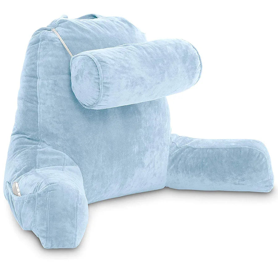 WJ-015 Cheer Collection Custom Logo Memory Foam Armrest Backrest Pillow Soft Short Plush Fabric Nursing TV/Gaming Airplane Hotel