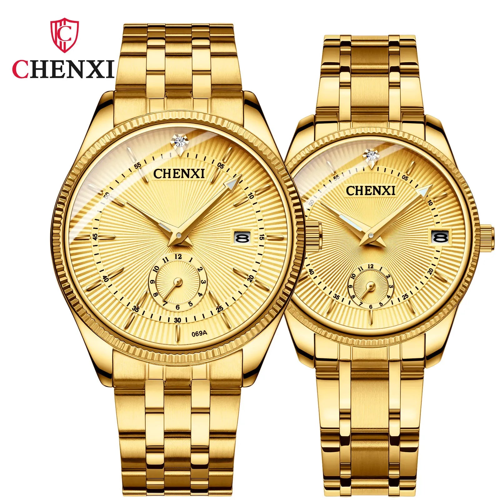 CHENXI 069 Women Men Hot Fashion Creative Watches Quartz Watch Golden Lovers' Wristwatches Luxury Clock Ladies Gift Watch
