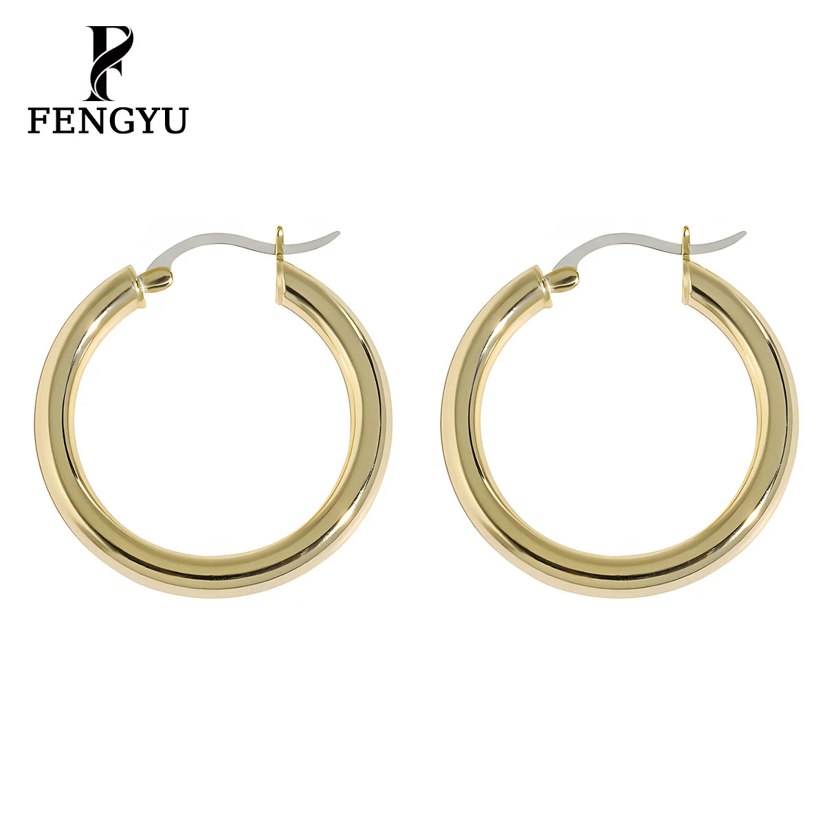 18K Gold Plated Metallic Hoop Earrings for Women Simple Geometrical Custom Designer 925 Sterling Silver Fine Jewelry Wholesale