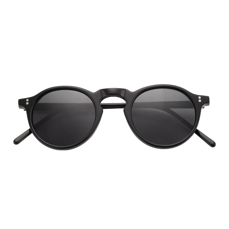 Retro Mazzucchelli Premium Round Acetate Rectangle Sunglasses