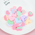 Resin Heart Flat Back Resin Charms Cabochons for Slime Handmade DIY Mobile Phone Kids Hair Craft Decor