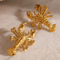 Jewelry 18k PVD Plating Stainless Steel Big Claw Lobster Earrings with Left and Right Sides