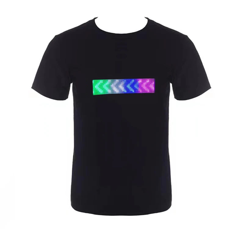 Cool Fashion LED Party T-shirtapp Control Blue Tooth Flashing Led Display T-shirt
