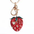 Factory Price Strawberry OEM Order Factory Diamond Customize Metal Key Ring Car Bag Phone Accessories Key Chain