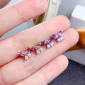 Luxury Simple Ladies 925 Sterling Silver Gold Plated Stud Earrings Factory Wholesale for Party or Gift Main Stone-Amethyst
