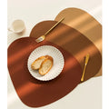 Muti-color PU Leather Placemats Faux Leather Place Mat WaterProof Irregular Shape Table Mats Table Placemats