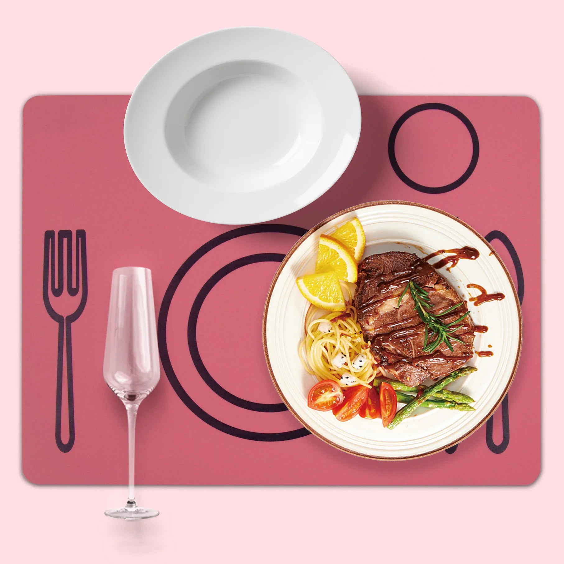 BPA Free High Temperature Resistant Silicone Placemats in Various Colors Simple Pattern Support Customization and Easy to Clean