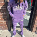 420 Gsm Boxy Fit Raw Hem Hoodie Solid Color Men Sweatsuit Sets Wholesale Jogging Suits Mens Sweatsuit Sets Tracksuits for Men