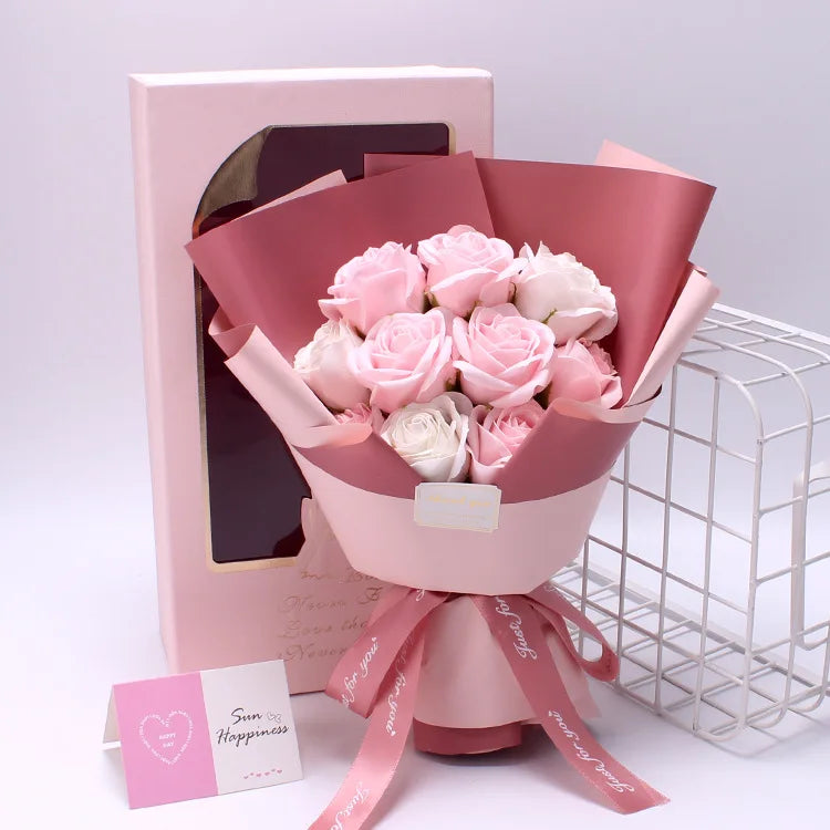 Valentine's Day Creative Gifts 11 Roses Soap Bouquet Gift Box Christmas Gift Soap Flowers