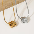 Fashion Trend Women's Stainless Steel Gold Plated Link Chain Necklace Waterproof Non-Tarnish Stylish Irregular Pendant Party