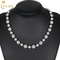Fashion Mens Jewelry 12mm 925 Sterling Silver VVS Moissanite Diamond Iced Out Bead and Halo Mix Link Chain Necklace