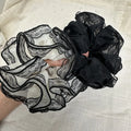 XL Over-Sized Organza Hairbands Black and White Scrunchies for Hair Styling