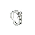 925 Sterling Silver Opening Ring Women's Double Knotted Retro Ring Personalized Versatile Ring 2022 New