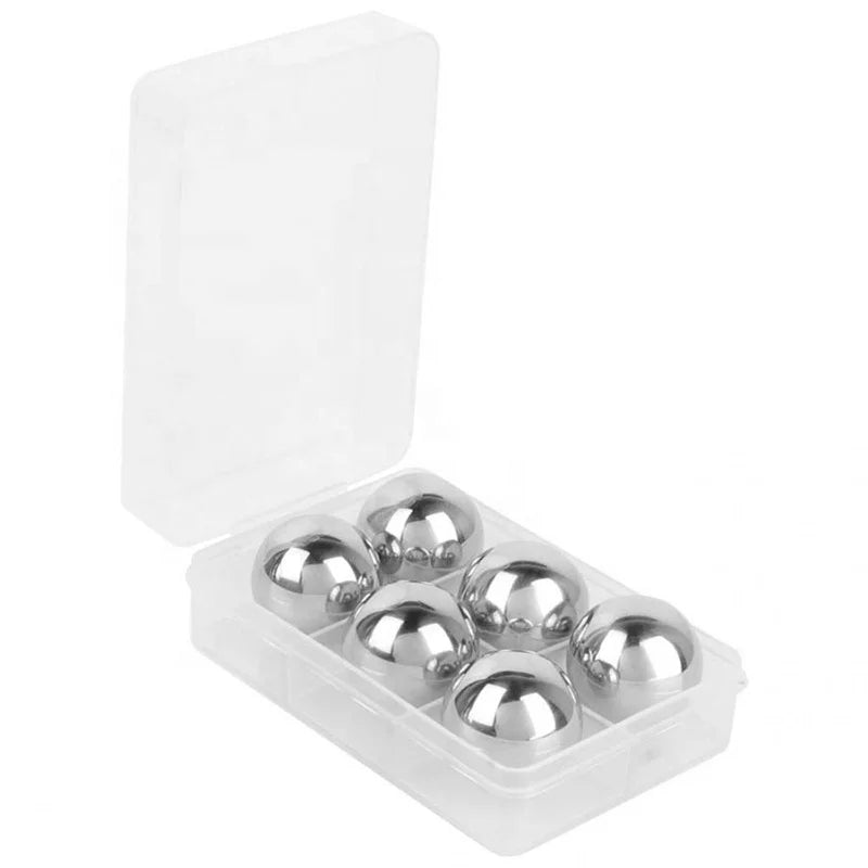 6pcs 304 Stainless Steel Eco-Friendly Ice Chilling Cooler Set for Beer Whiskey Vodka Stones Ball Bartender Tools
