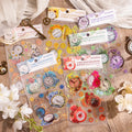 2 Pieces/Pack Pet Stickers Time Wheel Roaming Series Artistic Laser Gold Clock DIY Notebook Stickers 6 Models