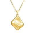 Personalized Design Concave Convex Square Pendant Knot Wrapped Round Pendant Fashion Stainless Steel Necklace Women's Jewelry