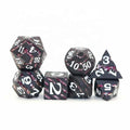 DND RPG Custom Striped Polyhedral Metal Dice Set Made of Zinc Alloy for Gaming Use