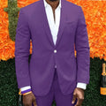 Shawl Collar Elegant Purple Man Suit Single Breasted Formal Wedding Guests Wear  Male Clothes 2 Pieces Blazer Jacket Pants Set