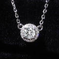 SU202 Abiding Fine Gold Jewellery Mosinite Lab Diamond 9K 10K 14K 18K Solid Gold Halo Real VVS Real Diamond Necklace