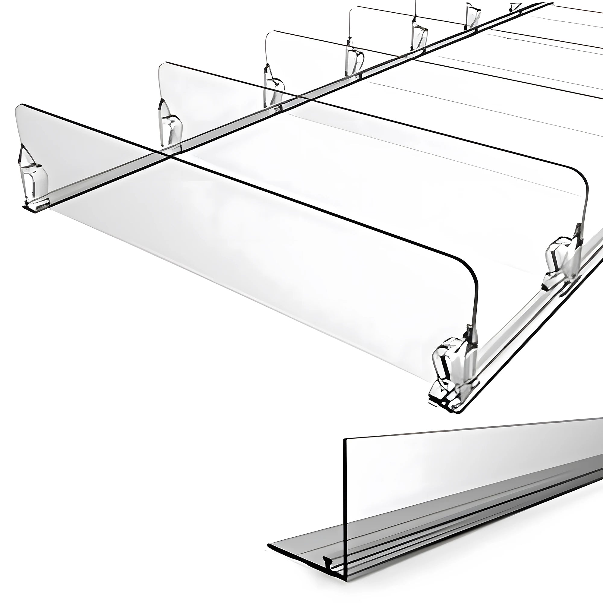 Supermarket Gondola Fridge Plastic PVC Freezer Warehouse Commercial Refrigerator Acrylic Shelf Divider for Closet Shop