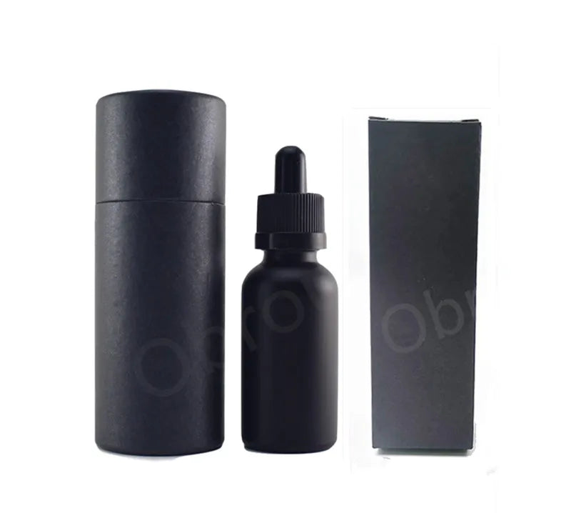 10ml 30ml 50ml 100ml 1oz Beard Essential Oil Bottle Glass Dropper Cosmetic Packaging Oil Paper Tube Guangdong Screen Printed