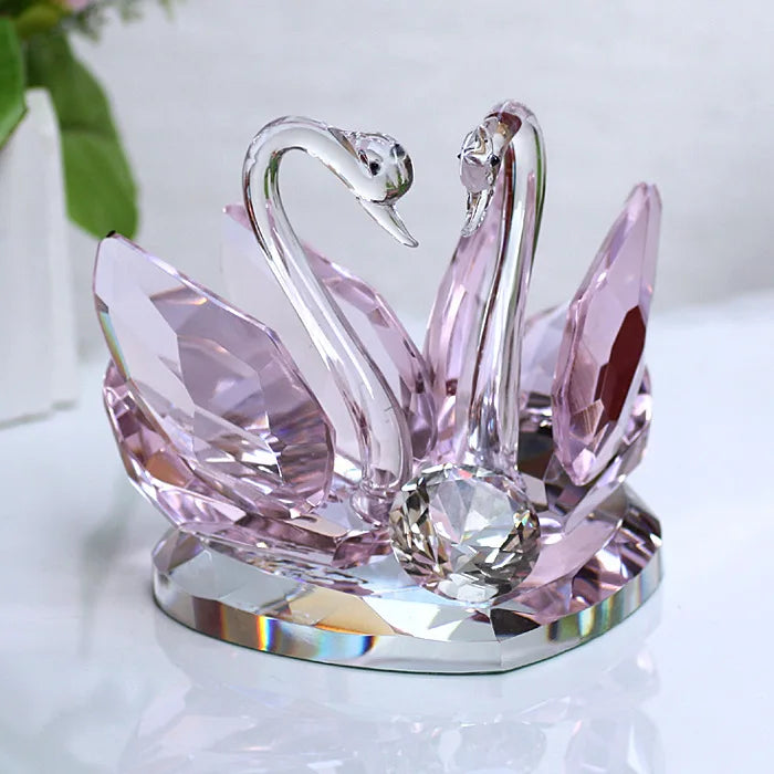 2025 Best Supplier Crystal Figurine with 2 Hours Reply Animal Figurine Crystal Swan for Car Decor
