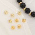 14K Gold Plated Brass Scattered Beads for Jewelry Making Pineapple-shaped Pattern Spacer Beads for Jewelry Accessories