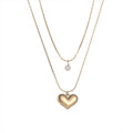Popular Women's Stainless Steel Gold Plated Link Chain Heart Shape Pendant Necklace for Wedding Party Engagement Gift
