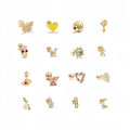 ZUOLA Trendy Fashion Piercing Jewelry 18K Gold Plated Stud Earrings Heart Shaped Hypoallergenic Zircon Screw Ball Back Unisex