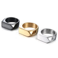 Wholesale Men's Stainless Steel Ring Fashionable Smooth Arrow Titanium Steel Inlay Creative Simple Design for Party Wear