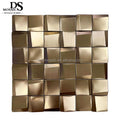 3D Rose Gold Color Polished Irregular Aluminum Metal Mosaic Bathroom Kitchen Waterproof Aluminum Mosaic Tiles