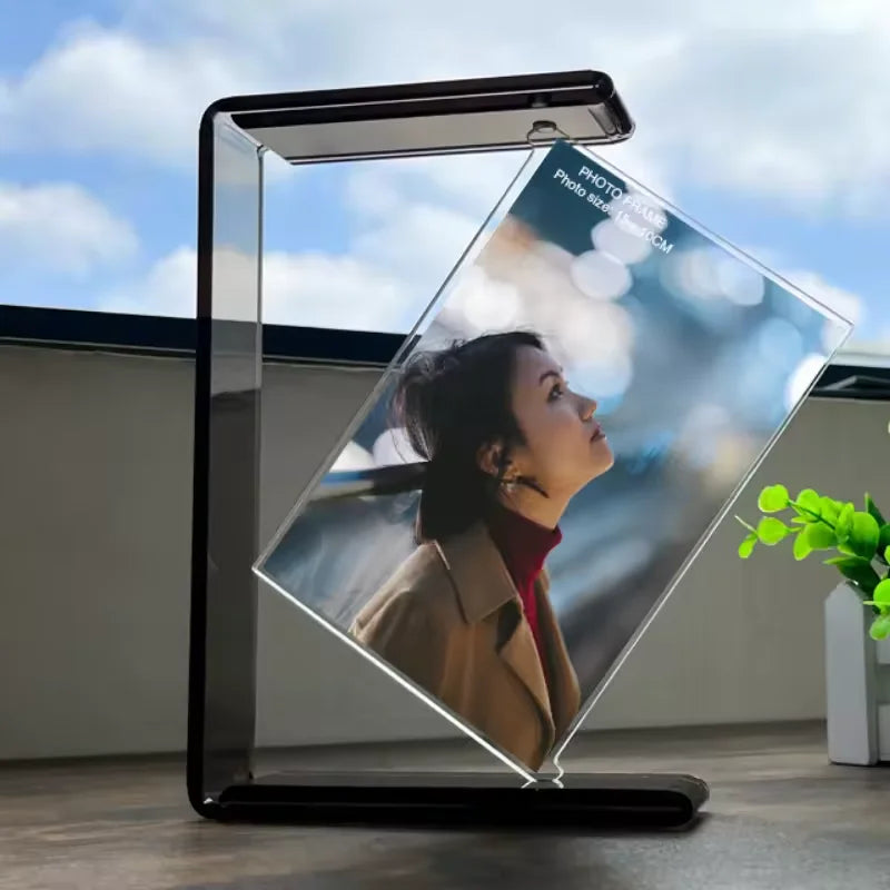 Creative Gift Acrylic Double-Sided Clear Customized Acrylic Transparent Rotate Photo Frame