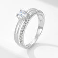 Elegant 925 Sterling Silver Zircon Engagement Ring Luxury Rhodium Plated Wedding Band for Perfect Wedding Anniversary Gift