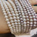 Good Gloss 6A Grade Round Natural Freshwater Pearl String Loose Beads for Jewelry Making Necklace Earrings
