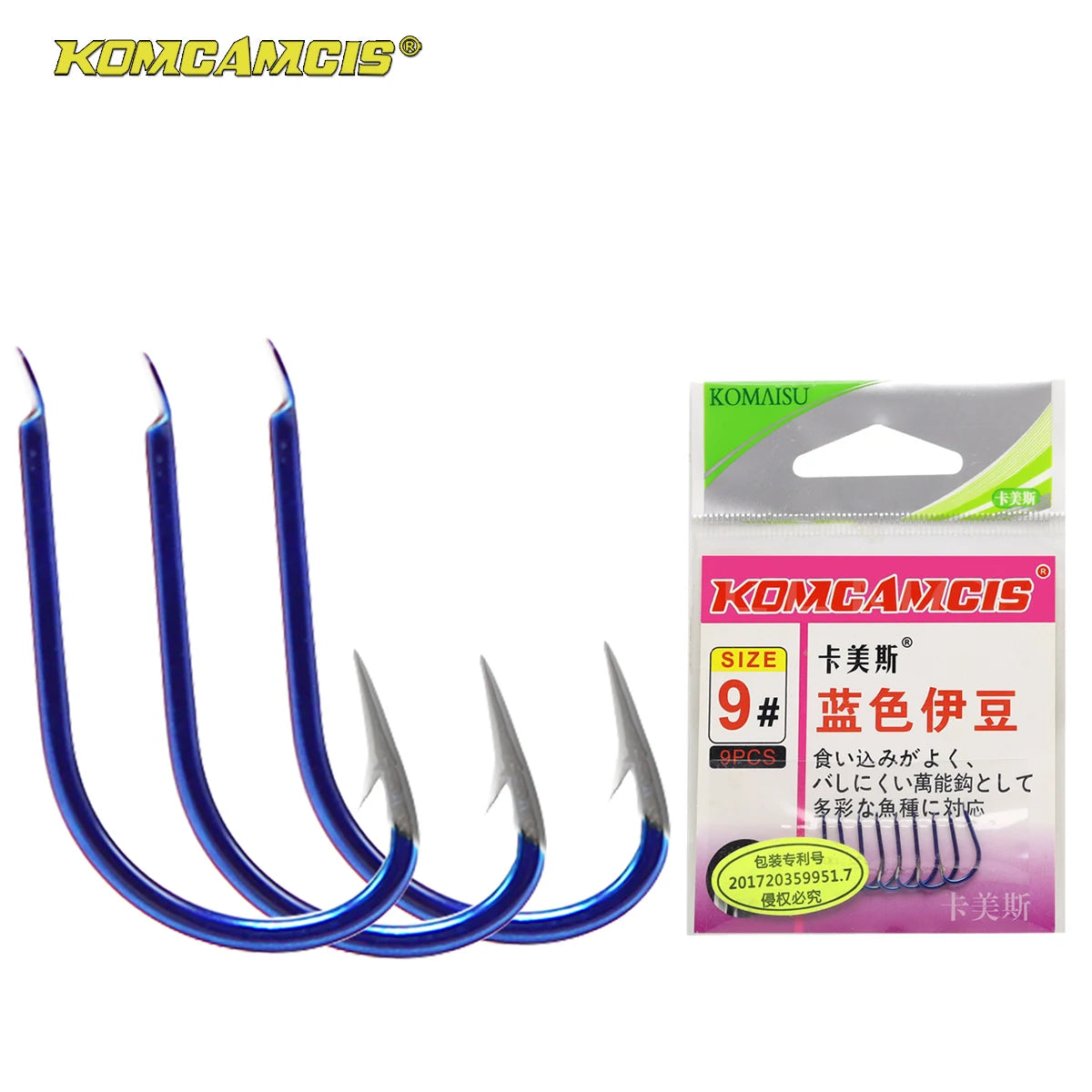 KOMCAMCIS 9PCS Premium Carbon Steel Flat Head Circle Hooks with Barbs High Strength Fishing Hooks for River Stream Lake