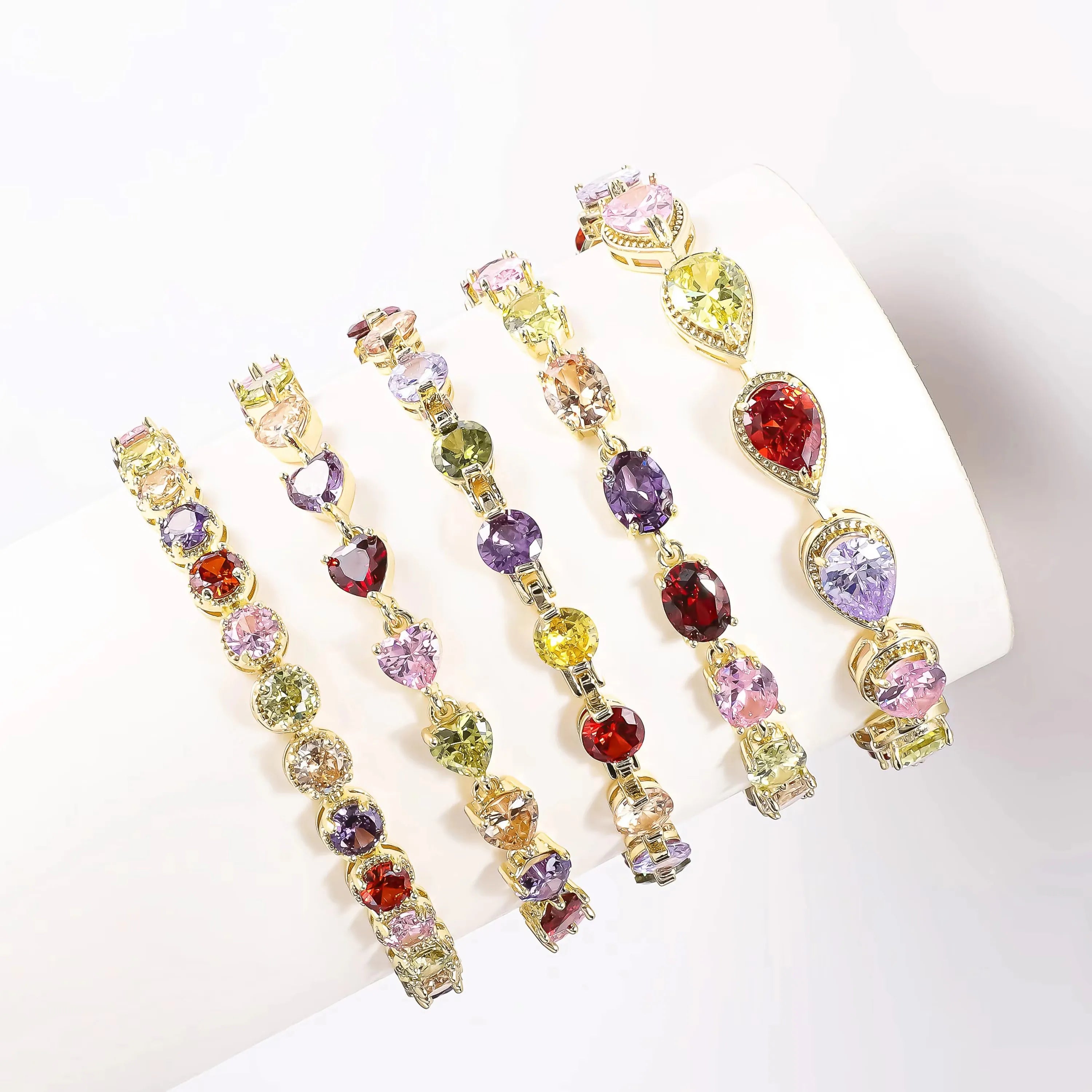 Chinese 14K 18K Gold Plated Bracelets CZ Zircon Stone Fashion Jewelry Women Tennis Chain Bracelet