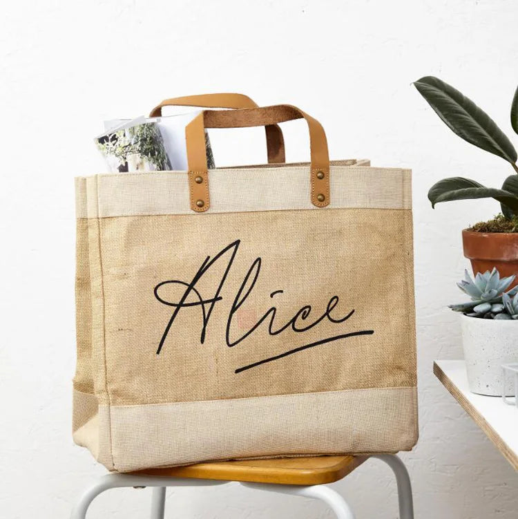 Eco-friendly Custom Reusable Cloth Bags Women Waterproof Tote Grocery Promotional Shopping Handbags Jute Bag